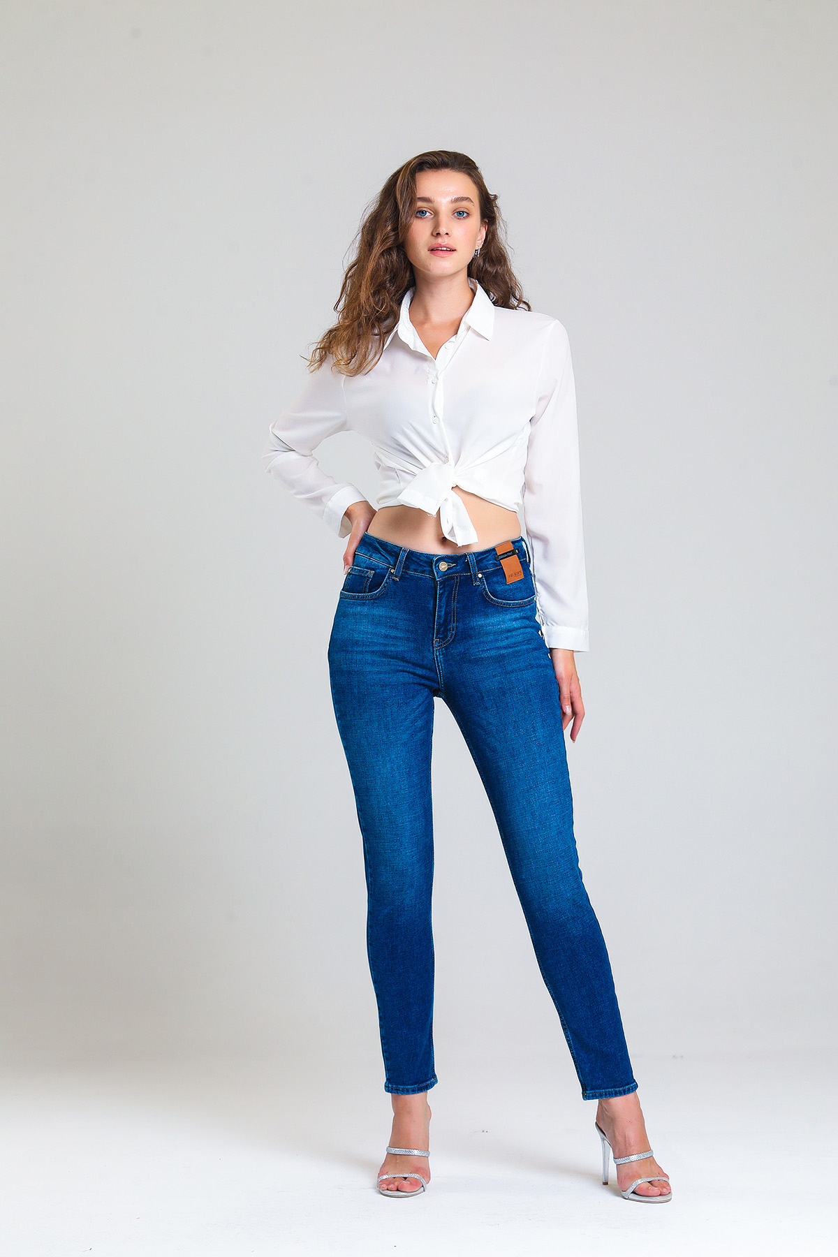 Slim MOM Günlük Kadın Strech Jean Normal Bel Traditional 5 Cep Denim Pantolon