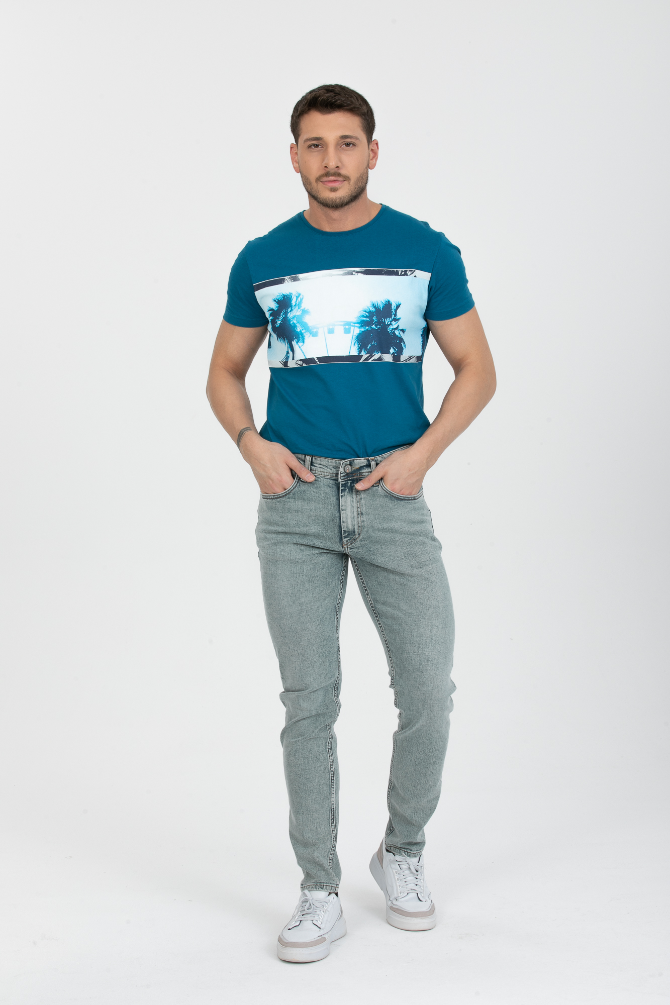 Slim New Moscova Günlük Erkek Strech Jean Normal Bel Fashion 5 Cep Denim Pantolon