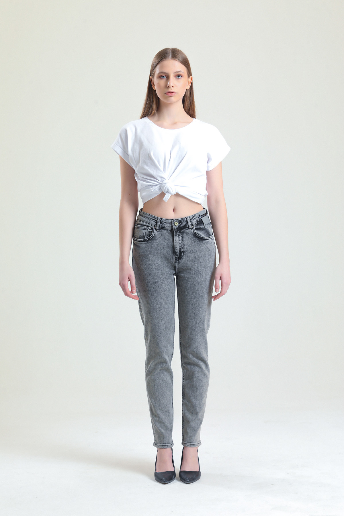 Slim MOM Günlük Kadın Strech Jean Normal Bel Traditional 5 Cep Denim Pantolon