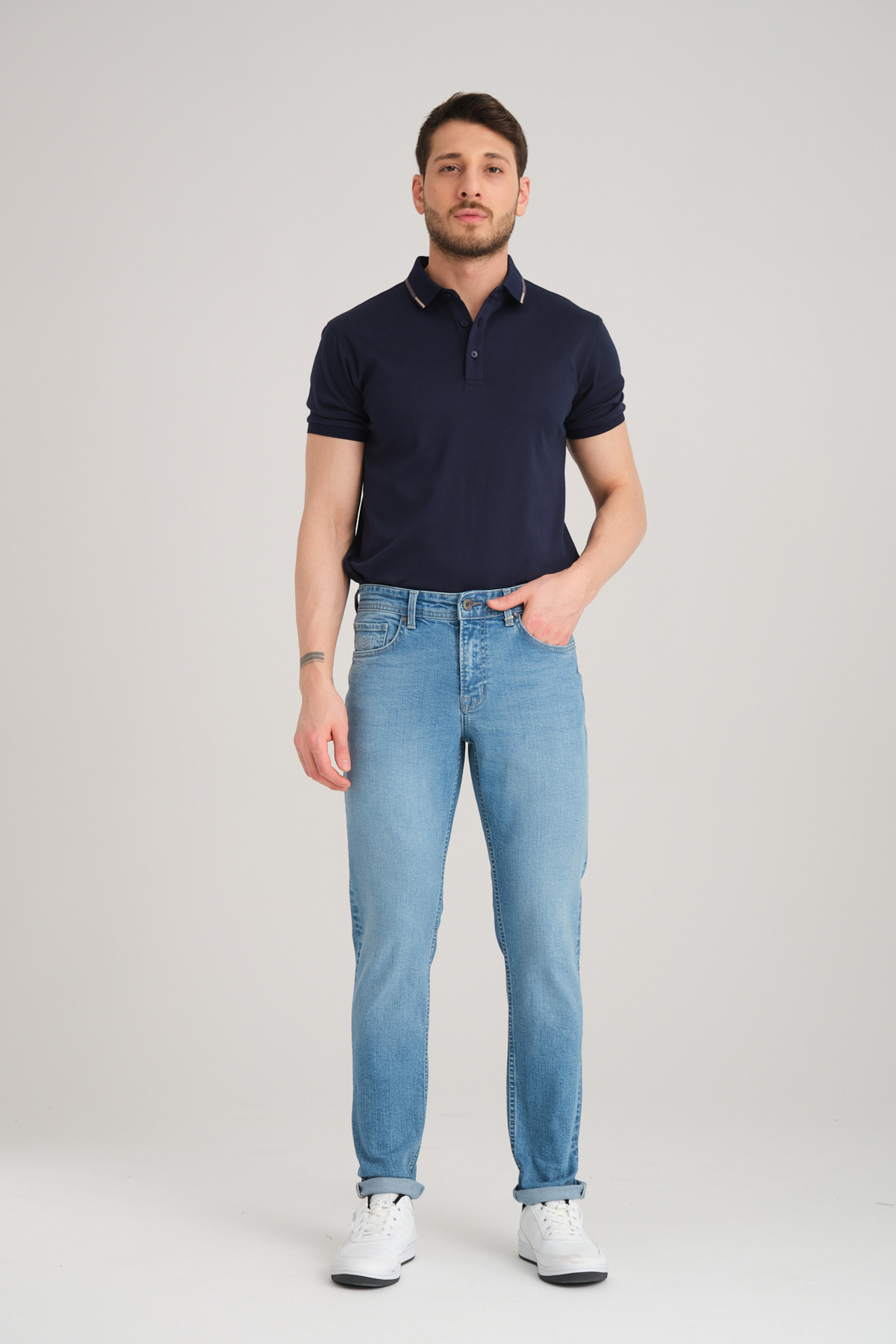 Slim D268 Günlük Erkek Straight Strech Jean Normal Bel Young 5 Cep Denim Pantolon
