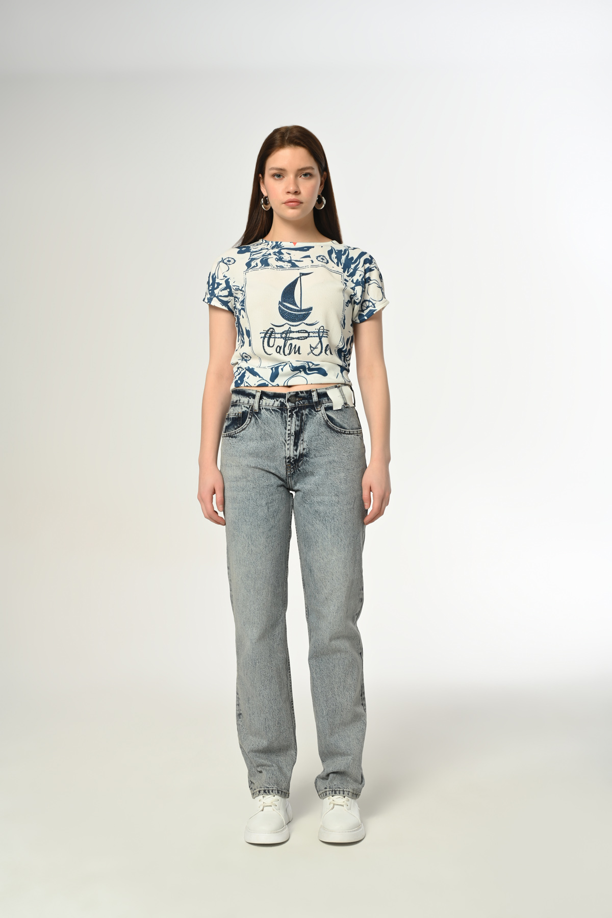 Klasik D266 Günlük Kadın Straight Jean Rigit Normal Bel Comfort 5 Cep Denim Pantolon