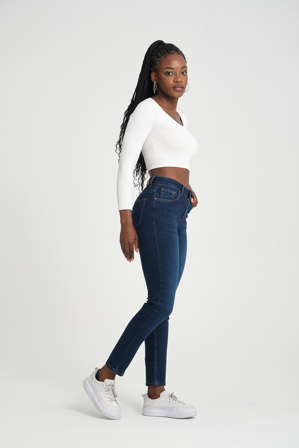 Klasik D294 Günlük Kadın Mom Strech Jean Normal Bel Traditional 5 Cep Denim Pantolon