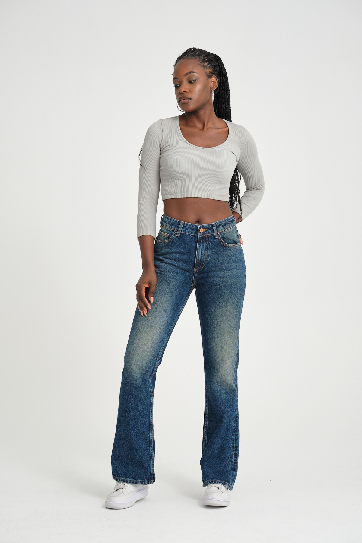 Klasik D310 Günlük Kadın Jean Straight Rigit Normal Bel Comfort 5 Cep Denim Pantolon