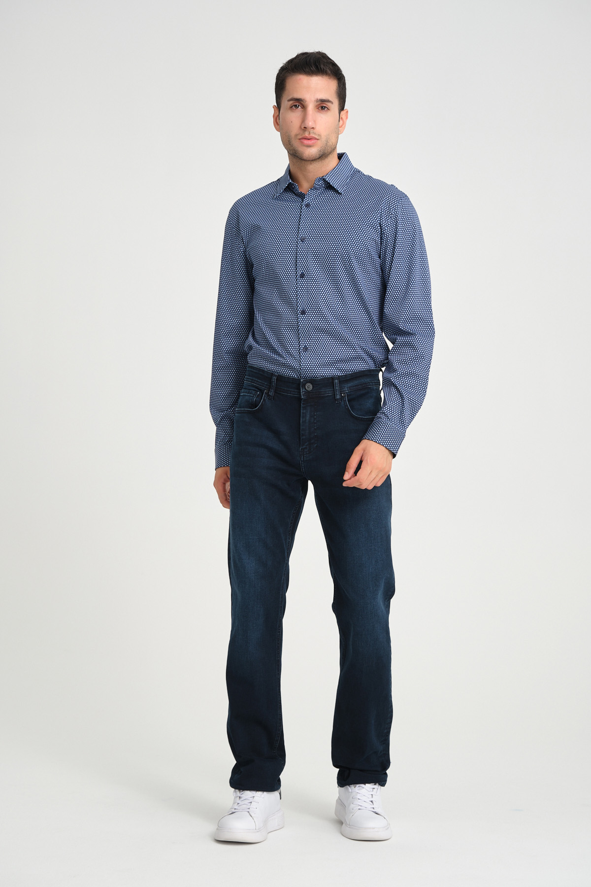 Regular D303 Günlük Erkek Straight Strech Jean Normal Bel Traditional 5 Cep Denim Pantolon