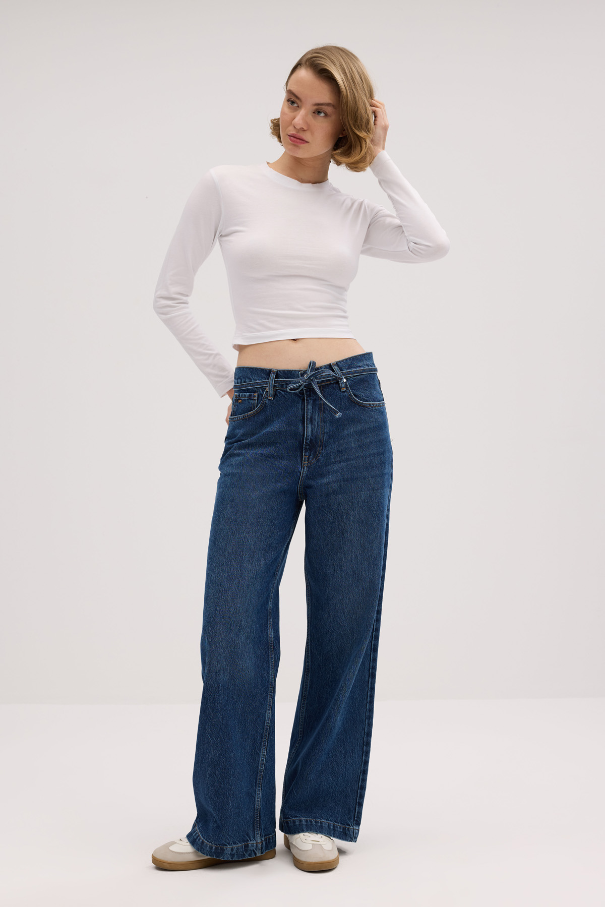 Baggy D341 Günlük Kadın Jean Rigit Normal Bel Fashion 5 Cep Denim Pantolon