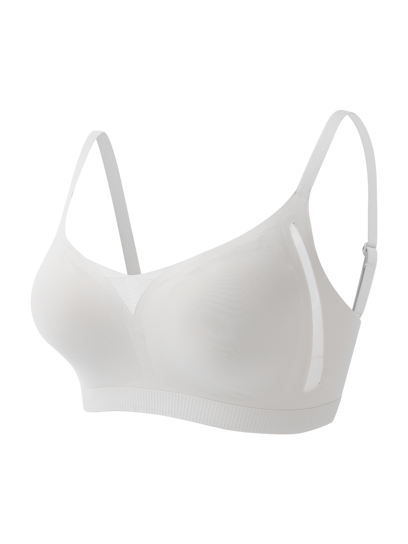 350180 Lazer Kesim Ortası Tüllü Pedli Dikişsiz Konforlu Sütyen