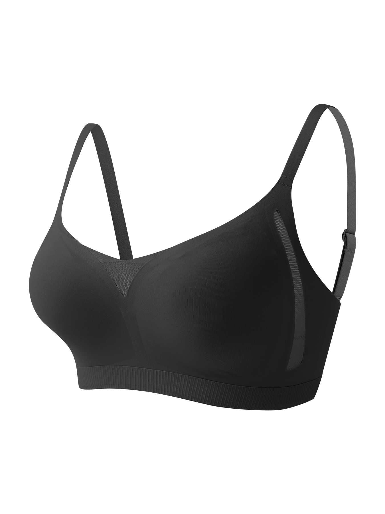 350180 Lazer Kesim Ortası Tüllü Pedli Dikişsiz Konforlu Sütyen