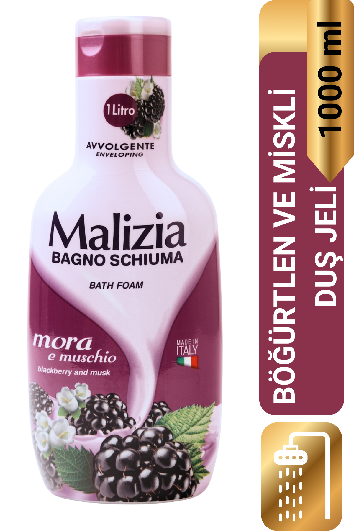 Malizia Duş Jeli Böğürtlen ve Misk 1000 ml