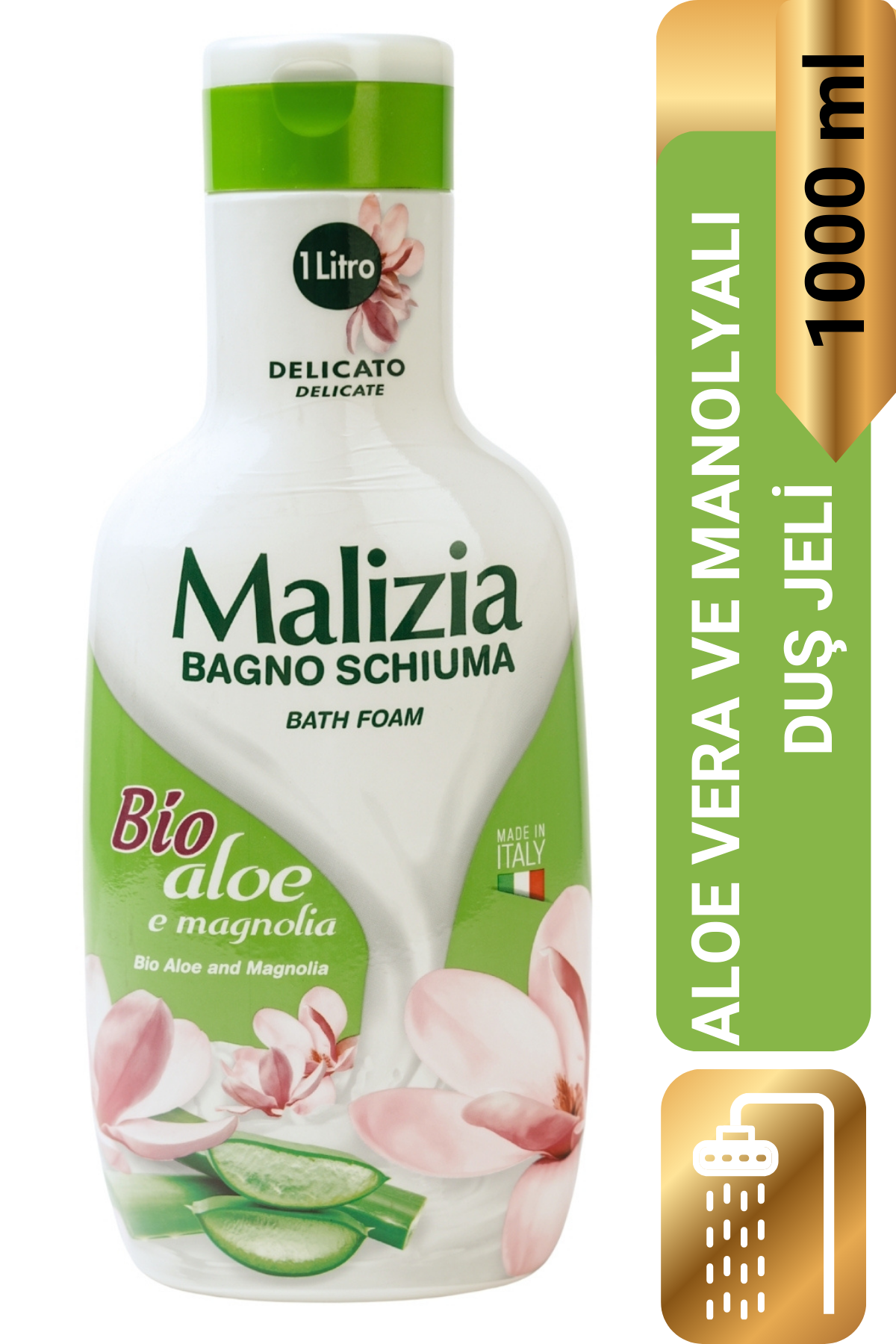 Malizia Duş Jeli Organik Aloe Vera ve Manolya 1000 ml