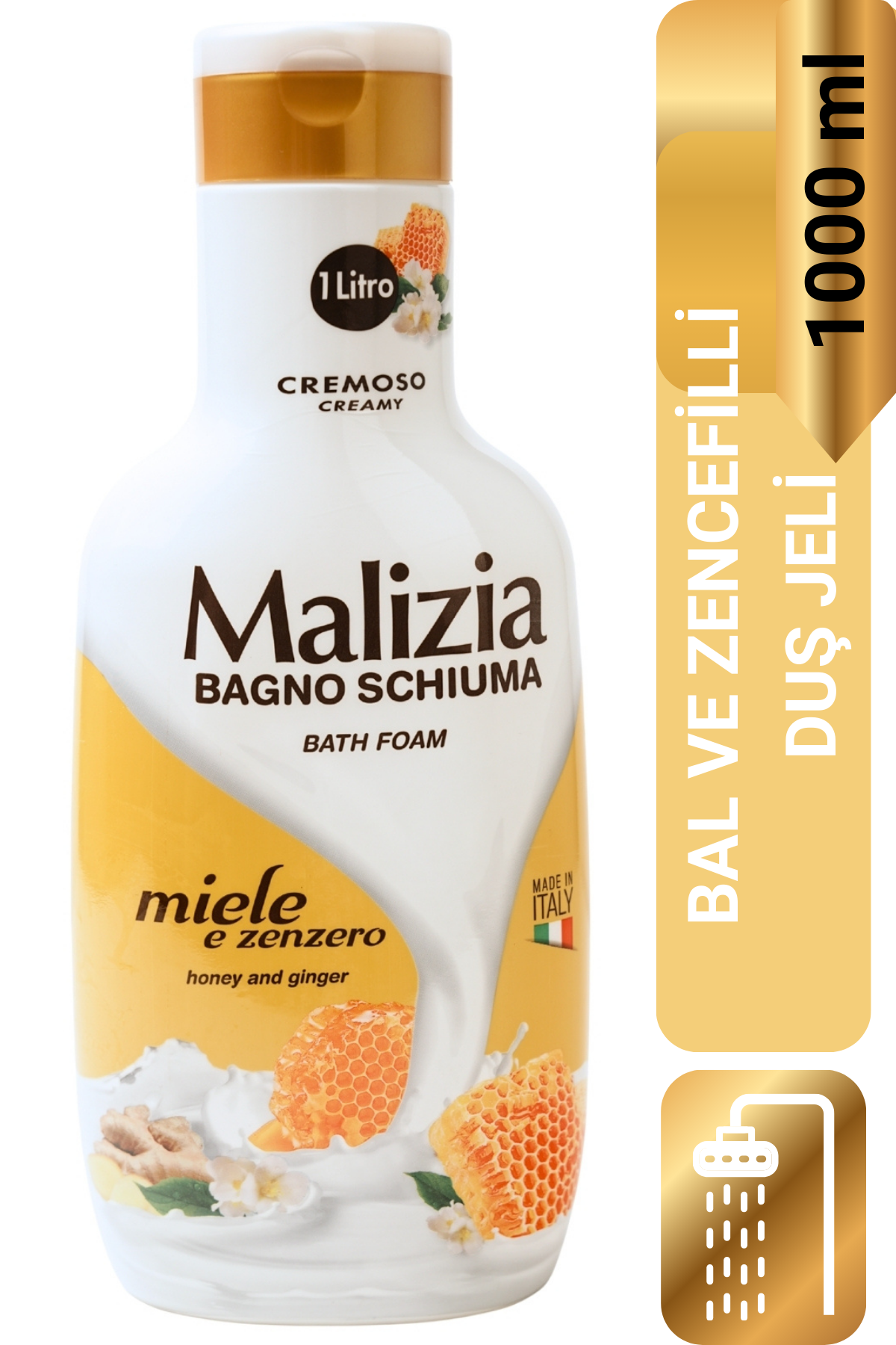 Malizia Duş Jeli Bal ve Zencefil 1000 ml