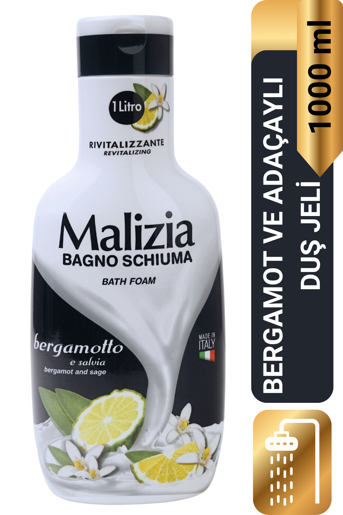 Malizia Duş Jeli Bergamot ve Adaçayı 1000 ml